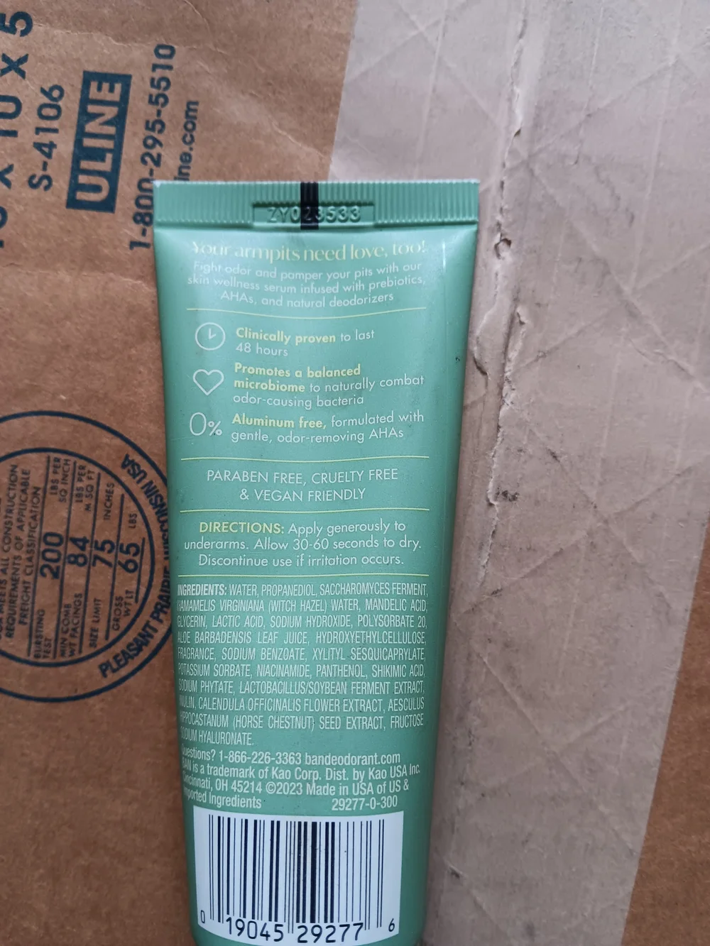 Ban PitsAHA Roll-On Serum Deodorant 2.3oz. Amber and Cedarwood .